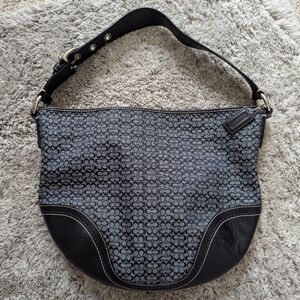Coach Women's Shoulder Bag Logo Black/Gray Handbag